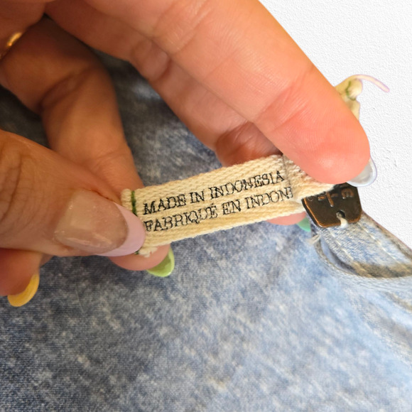 We the Free Blue Grey Cloud Nine Sleeve Peplum Hem Oversized Blouse Size Medium - Picture 7 of 12